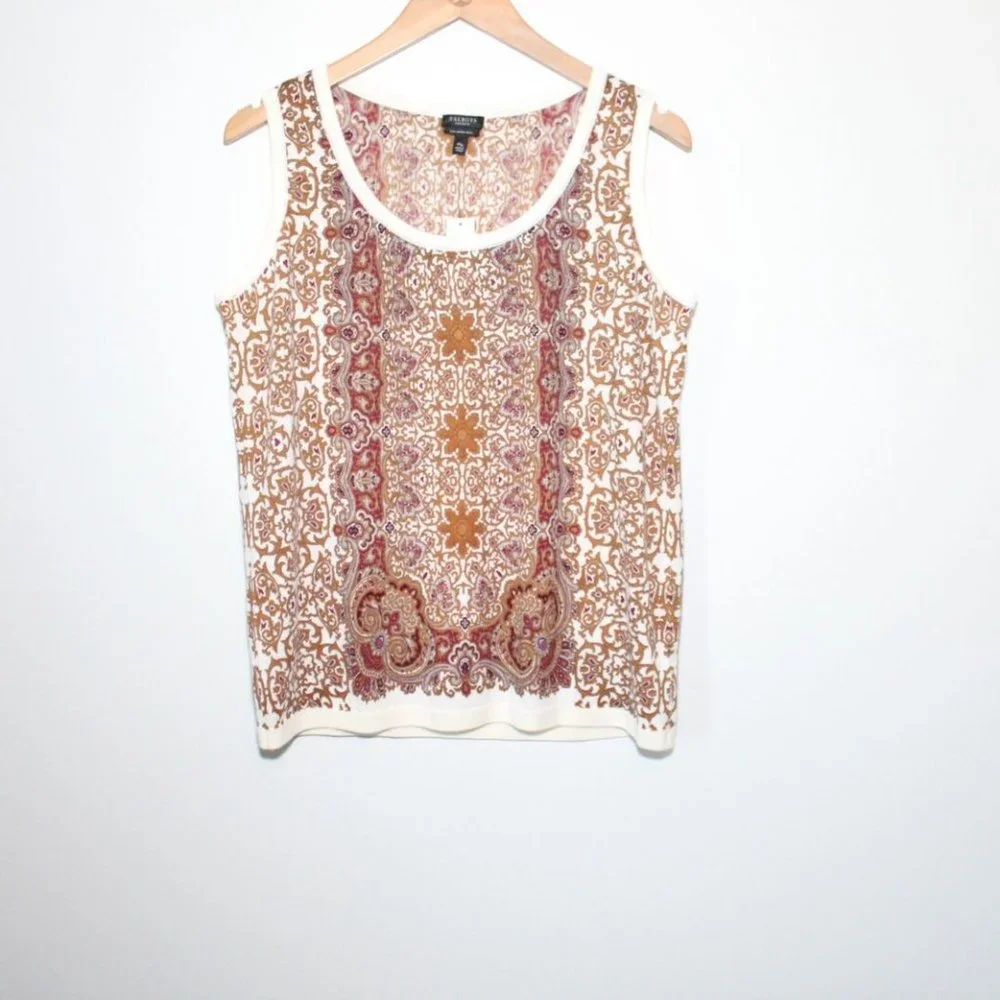 NWT Talbots Paisley Print Sleeveless Top Women's Plus Size 1XP 1X P H12719 - Picture 6 of 8